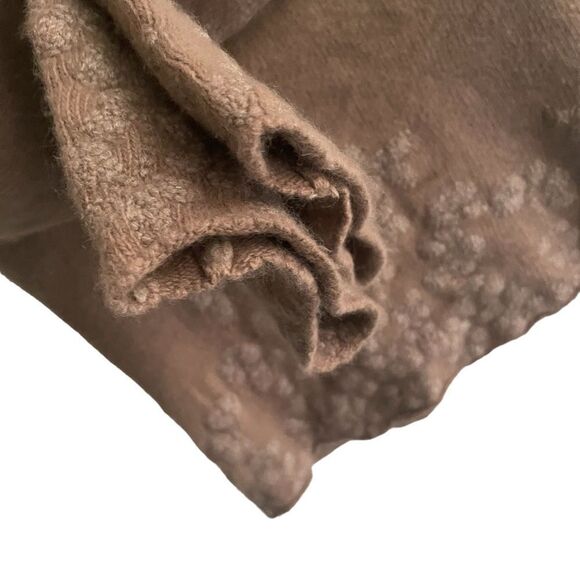 NOUGAT London Ombré Angora Cowl Neck Bell Sleeve Embroidered Sweater Tan M - Picture 6 of 11